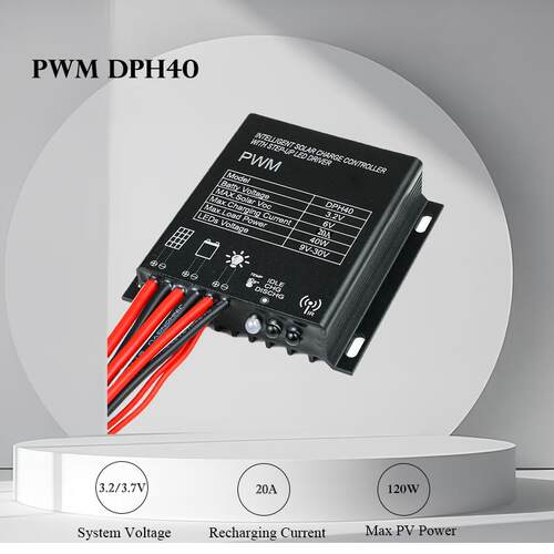 WDPH4防水线+微波感应头PM太阳能升压0控制器QYY204A充电/0W大功