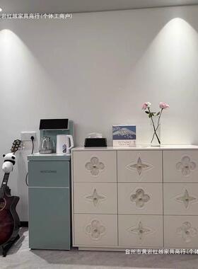 法式CAC黑色斗中复古贝壳抽九柜客厅卧室边屉床尾收纳储物餐柜四