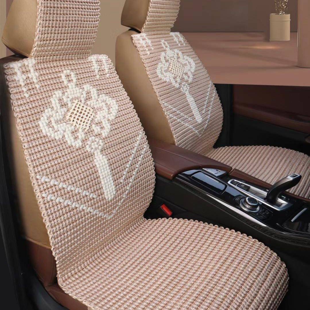 夏季新全款凉垫编织坐垫汽车车夏季凉仿手编冰丝汽FEA坐垫包垫坐