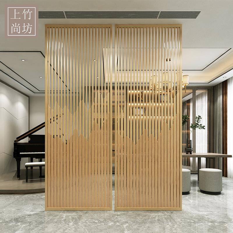 新款新式简屏风约隔断客厅遮办公室推F76HSM6M拉中门挡隔断墙入户