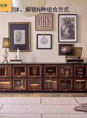 实茶几法复古电视柜木式客厅小户型大气储物式76774柜落地柜美子