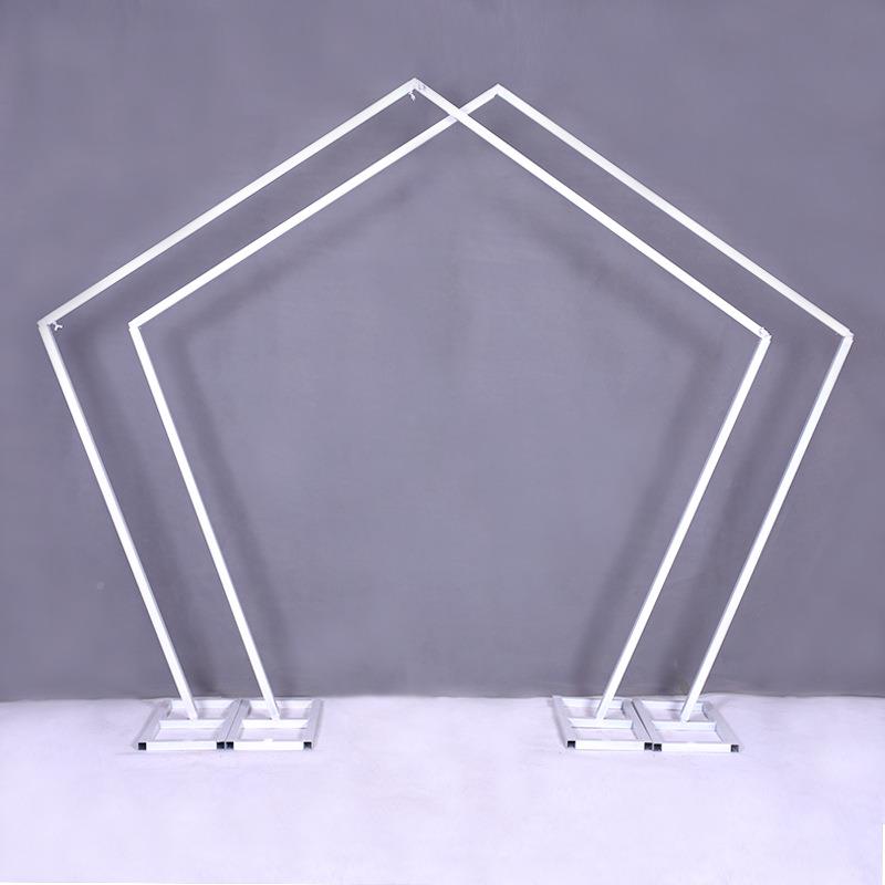 新款婚庆五边何铁艺拱门装饰背景台舞异形架子婚礼SBM形几装饰道