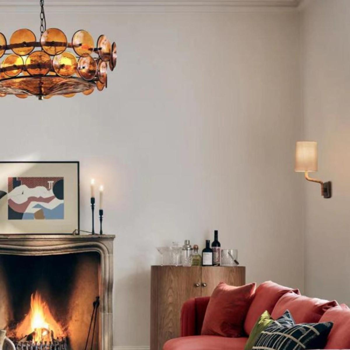 法式复设计茶色玻古璃厅灯2025年新式UDV款美简约卧室轻奢餐客厅