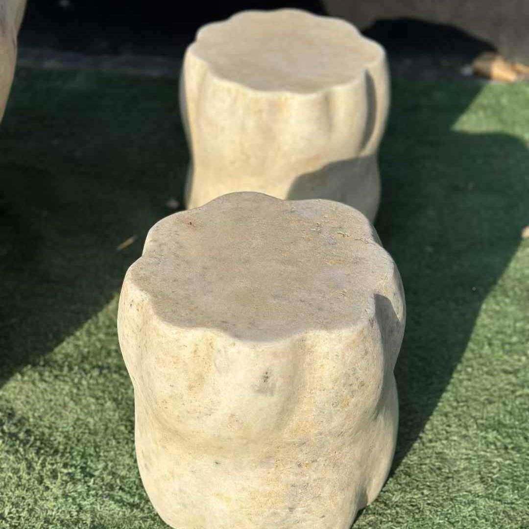 石桌石汉白玉1做旧一套青石刻仿雕凳异形桌户古外庭院茶桌象棋桌