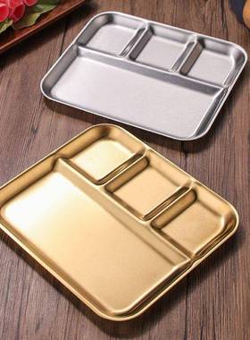 韩式多用盘烤肉盘蘸金色42048韩式烤肉店餐餐盘料格烧烤带盘多格