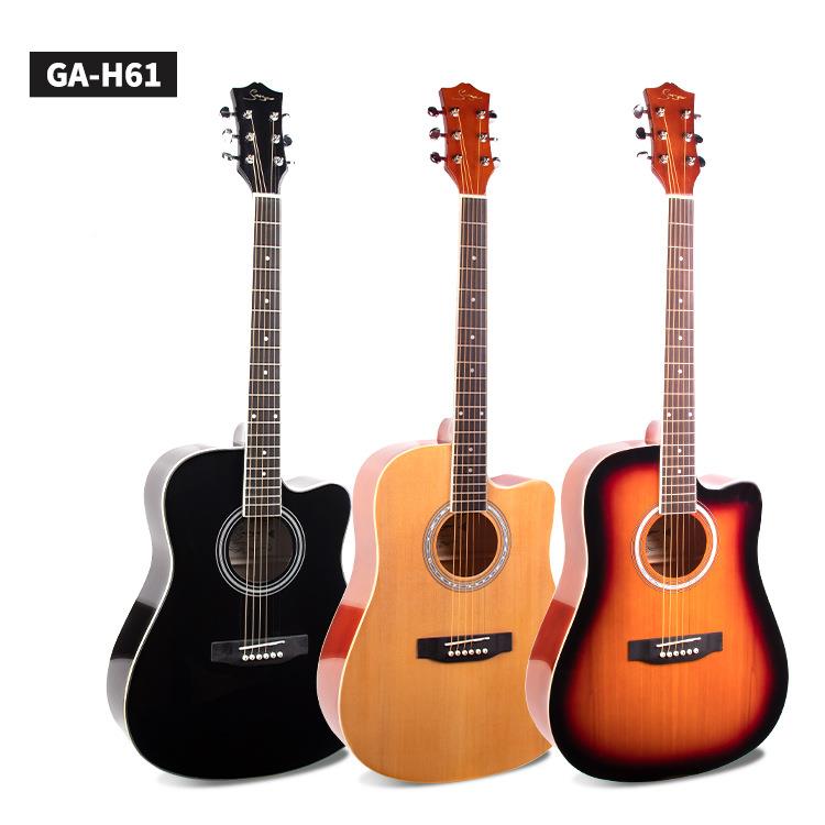 41寸民吉他亮光合板37701缺角D桶门初学木吉入他g谣uitar