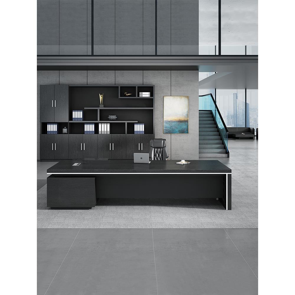 简老桌总板裁桌办公桌椅组合约现大班台总经理桌子办代JAF公室书