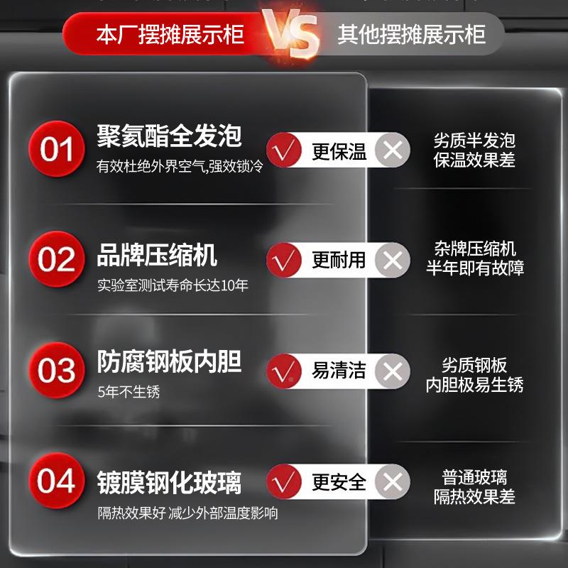 商用市摆冰箱台三轮车专用冷藏摊冷冻烧烤式展示NAC柜小冰柜点夜