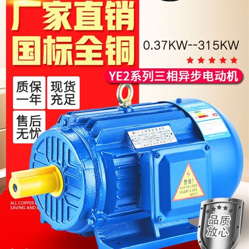 YE2三相异步电动机380V铜线电机0.55/0.75/1.1/1.5/2.2/3/4KW调速