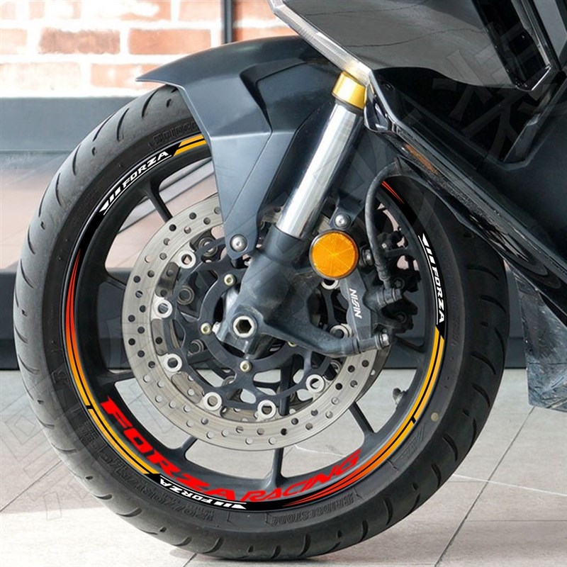适用本田佛沙NSS350/750摩托车反光轮毂贴纸改装内圈防水贴花配件
