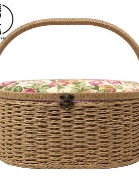 针线盒家OCJ用质量收好手篮针手线盒套装缝补纳盒纯工布提艺针线