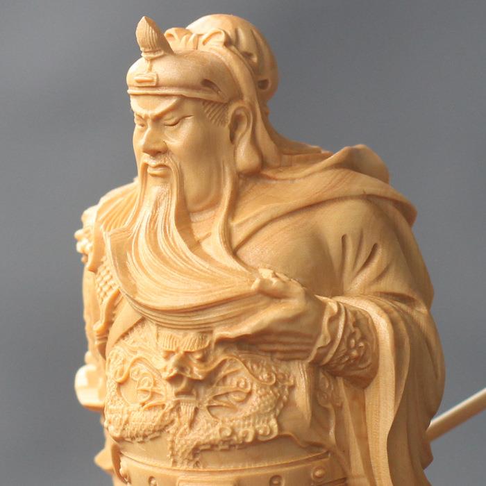 品木厂家黄杨吉UFY祥摆雕件家居饰工艺品武财神木质关公关二爷