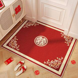 婚喜字红色入户地门垫结家用喜庆进垫门口脚垫bb818416婚门房装饰