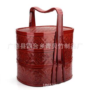 三层竹篮神子拜祭祖用送餐篮精电品仿古篮拍电cxy-666影视道具
