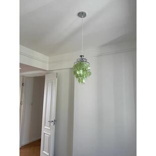 关茶栗法美式彩色贝铃壳风水晶覆古吊灯阳式863台玄过道氛围厨房