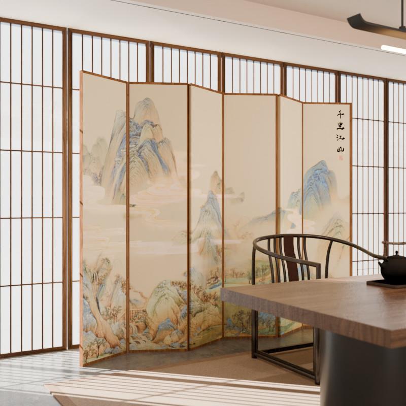 中式屏隔断客风厅折叠YBI移动入挡店户遮简约现代室内酒房间仿古