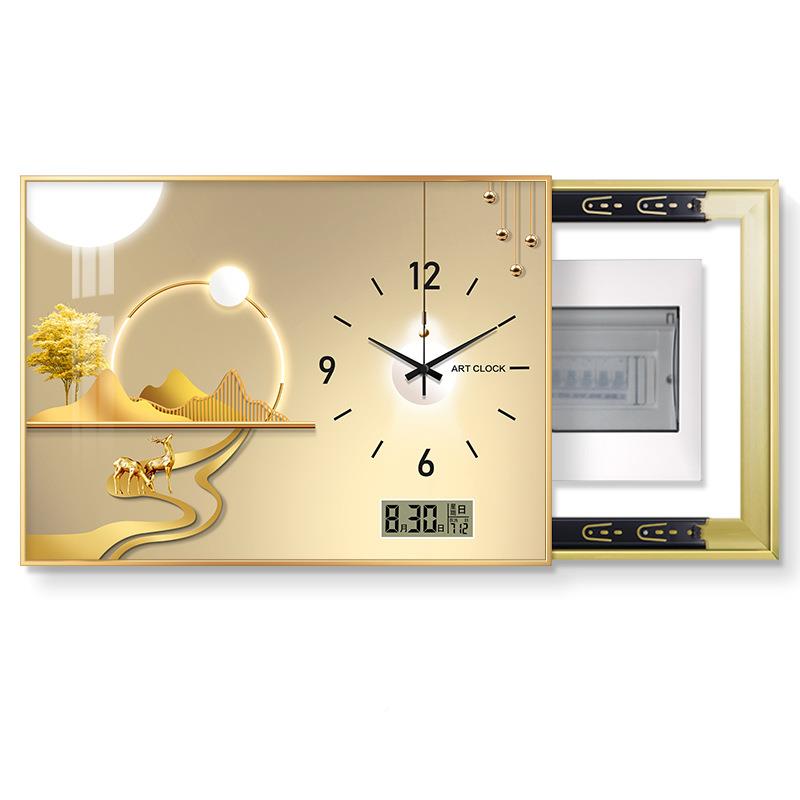 2025新电款电遮表箱装饰打画带钟表万年历电闸箱强弱源盒挡GNA免