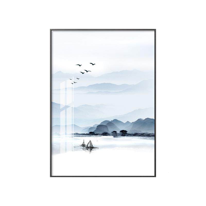 款电表箱装饰画水画遮挡2山025新款开关配箱现代简BQ山水电约竖电
