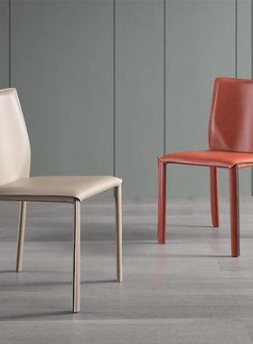 鞍皮餐椅现代简约书马椅家用ZDB具餐厅餐桌背设计师家椅子酒靠店