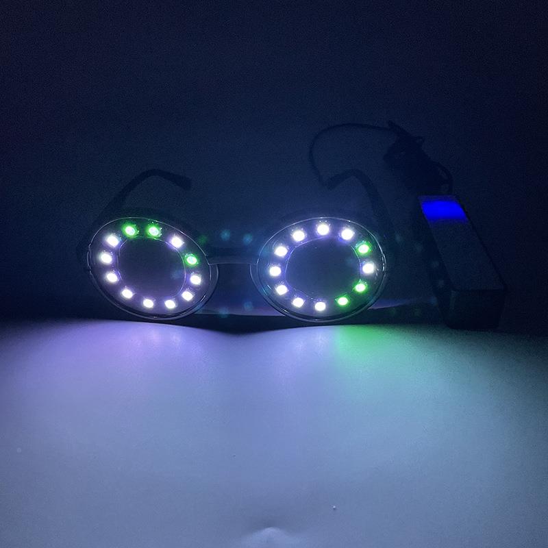 新款LED螺旋发光眼蹦夜店迪派对EIM狂欢气氛道具舞台表光演发镜眼