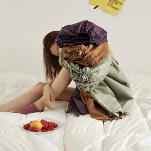 全宿棉简约100支磨毛PZ2565单品床纯棉纯色床罩笠子单双人舍床垫