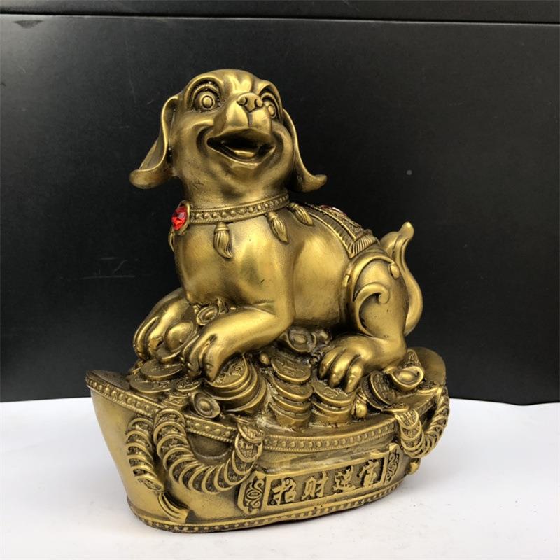 铜摆狗件十二内生KOD肖狗元宝狗金钱家居室办公室桌面狗装饰品