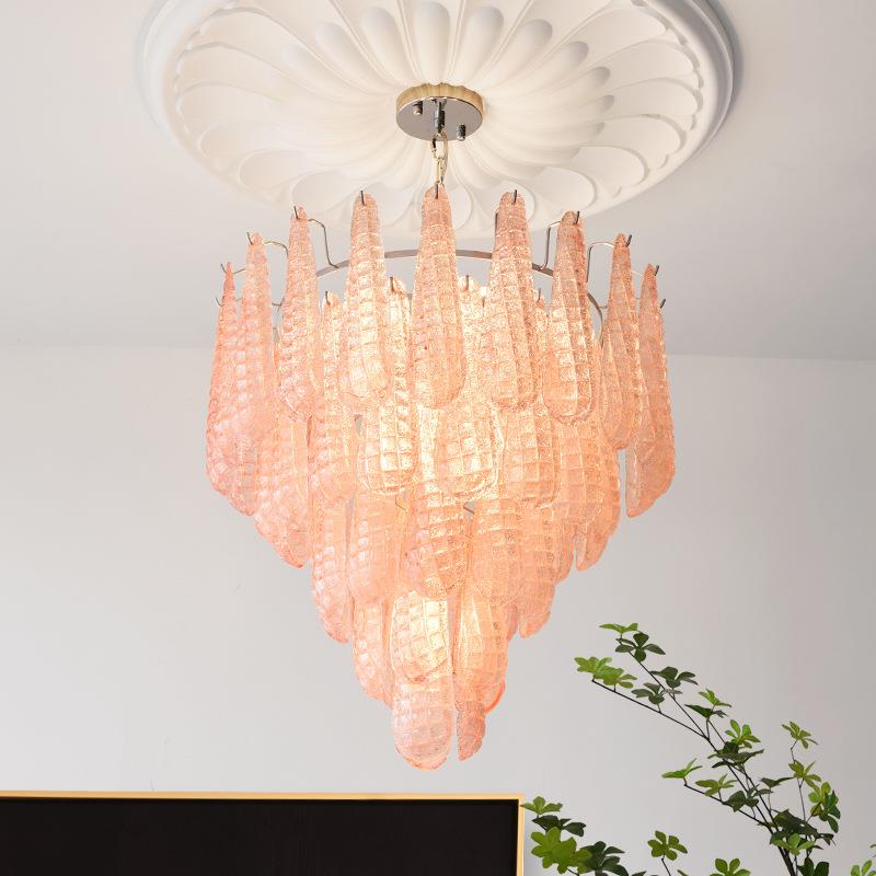 法式中布古厅XD-D126-客吊灯别墅复式楼瀑水晶玻璃意式轻奢餐厅大