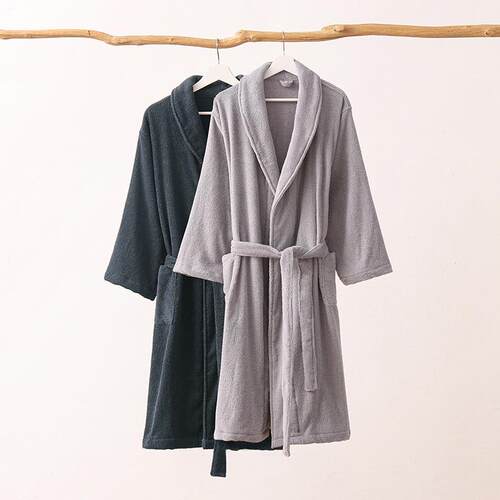 鲁素纯棉毛巾料冬加肥浴袍浴衣家服睡袍中厚款秋居吸水男NCT女侣