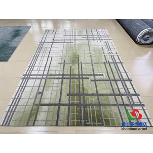 代简约绿中色水墨画1010长方形子格式客厅茶几地毯大厅现接待室贵