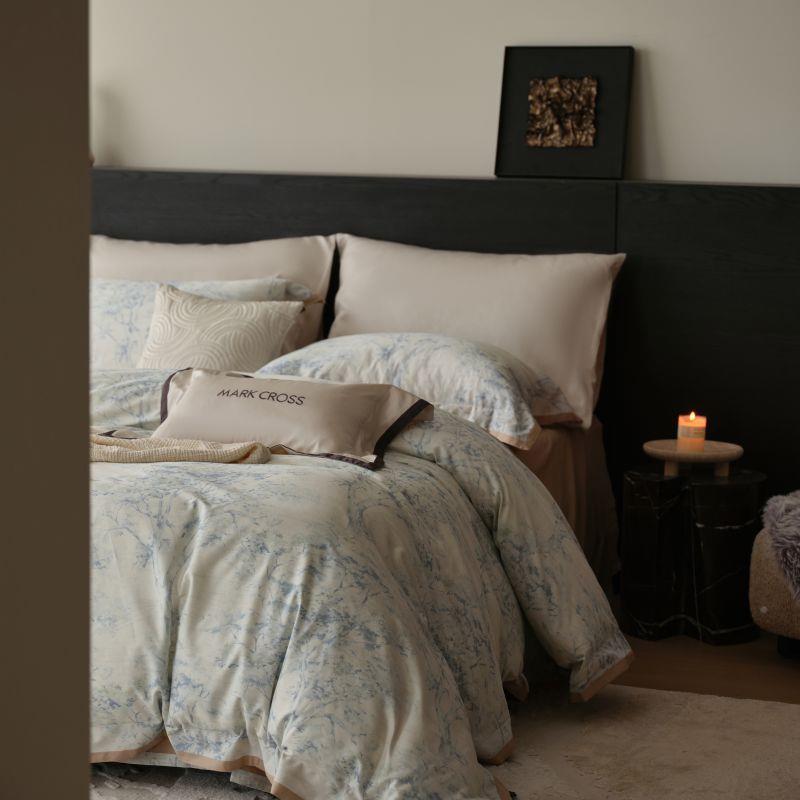 简约100支纯知理性雅花卉肌全棉四件套1.NQS8m床单纯简棉被套床棉