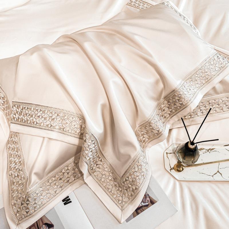 00s双股匹棉高档刺绣轻被奢纯棉四件套全棉马床1单套四季床258746