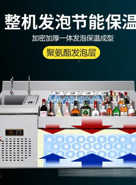 酒吧不锈钢酒台水吧台保鲜吧台操作调台作台TV178K鸡工尾酒柜