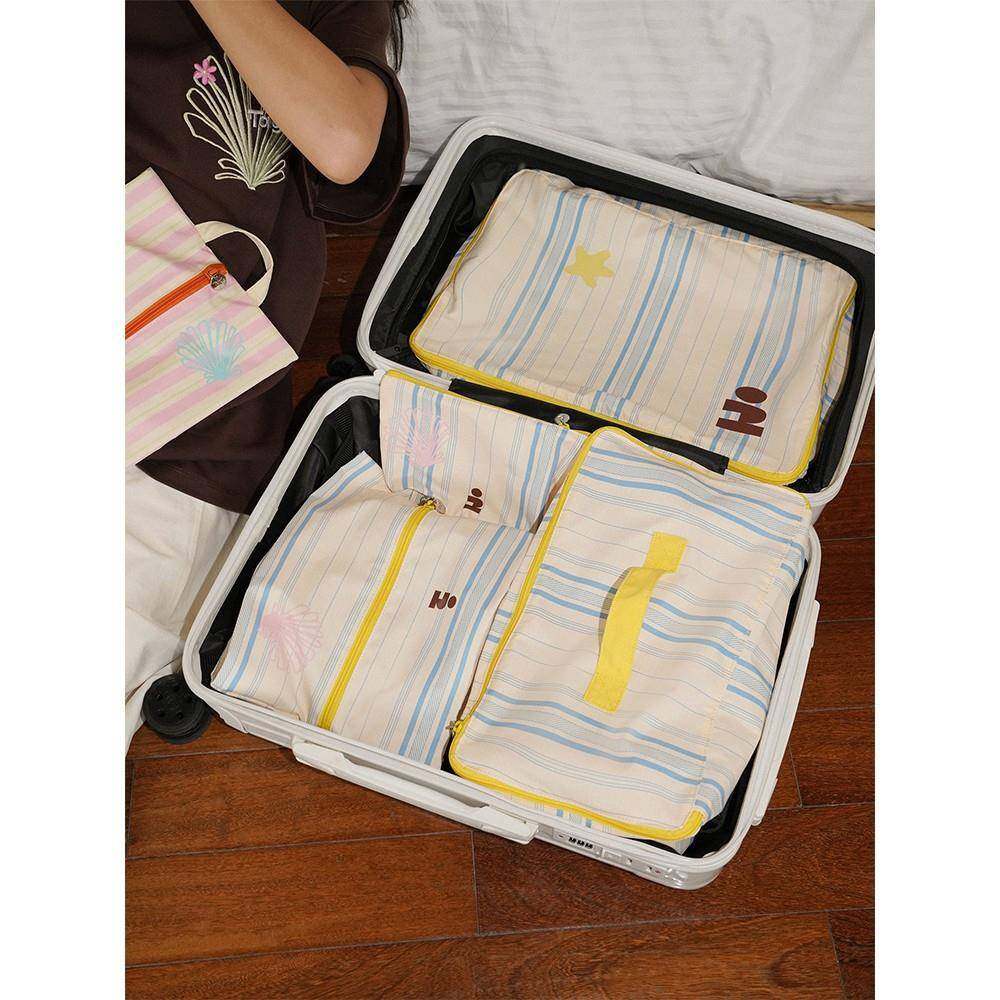 T印ai.《塔皮星》花可爱无品牌/条便携分装袋行李箱四件g套纹收纳