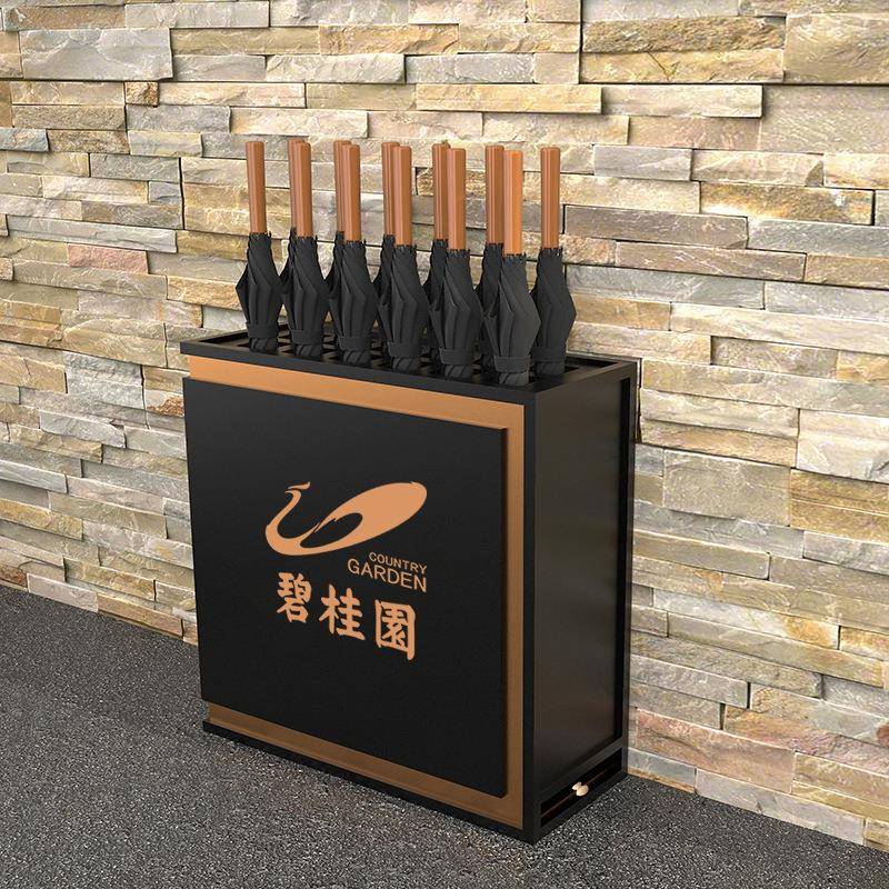 商AL-64242用艺雨伞架广告伞架酒店售部商场楼门口雨收纳铁桶可伞