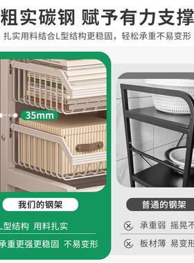 轮可移动书置架家用客物厅OJM收纳架落地多层带小推车架卧室简易