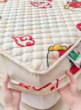 A类床笠纯棉100棉加厚MCM夹棉床罩件套2025新款席三梦床垫保全护