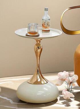 客厅沙发几边柜子侧柜茶阳台置物几架简ZUX约创意圆桌轻奢小边床