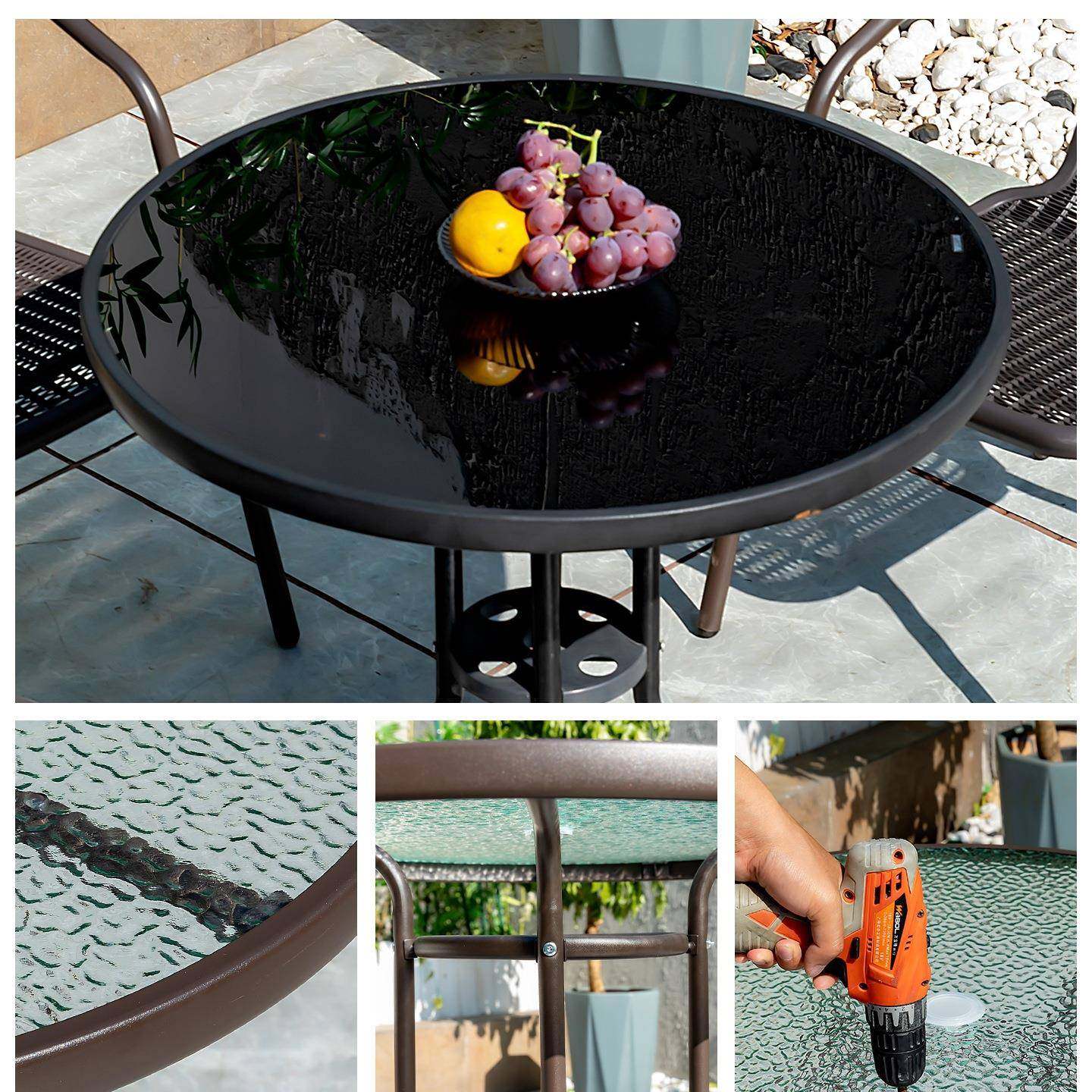 椅户外桌椅无品牌/组合庭休茶桌套装露天阳台花园铁院艺餐桌椅闲