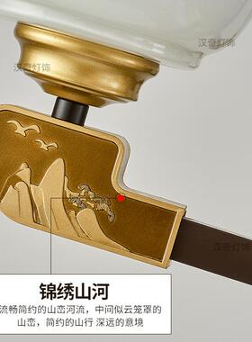 复楼客厅吊新中式灯中空别45531墅挑高挑空楼中式楼大大厅楼梯长