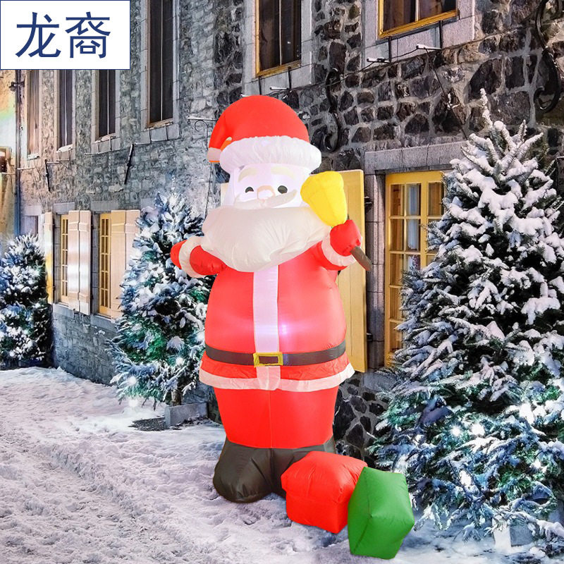 跨境充气圣诞老人气模人偶商场布景装饰圣诞节装饰品摆件发光庭院