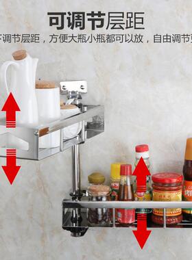304不壁锈钢卫生间置物架转调角架可旋转纳厨VHZ房调料味架收架挂
