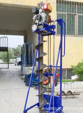 小型汽地钻挖打坑农LBB用施肥打桩打洞机果园栽树大功油率孔机机