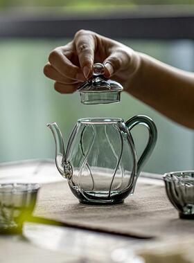 耐YAX高温玻璃茶壶用小号日式家迷你泡壶茶带过滤花茶绿壶茶具茶