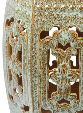 墩六角空凳19934陶瓷凳子装饰凳鼓凉家居镂复古椅圆墩渐变色家用