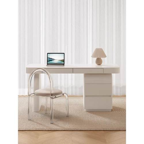 全xsP8rNYB实书台桌式时尚感设计师奶油风小清新法写字办公桌木书