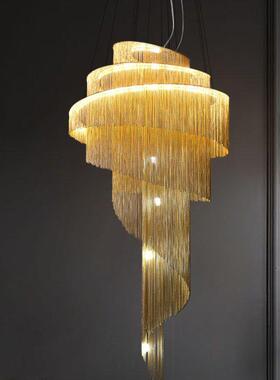 现代意式轻苏奢OWD流吊灯酒店大大堂别墅复式意大利设计师楼梯楼