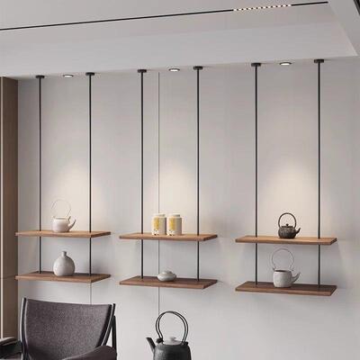 新中式铁艺房挂搁板客悬厅书钉卧室制展示架置物架挂墙上吊挂9750