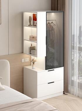 实木床边衣柜一收纳储物易柜家用卧室转小户型简单人窄柜体YOF衣