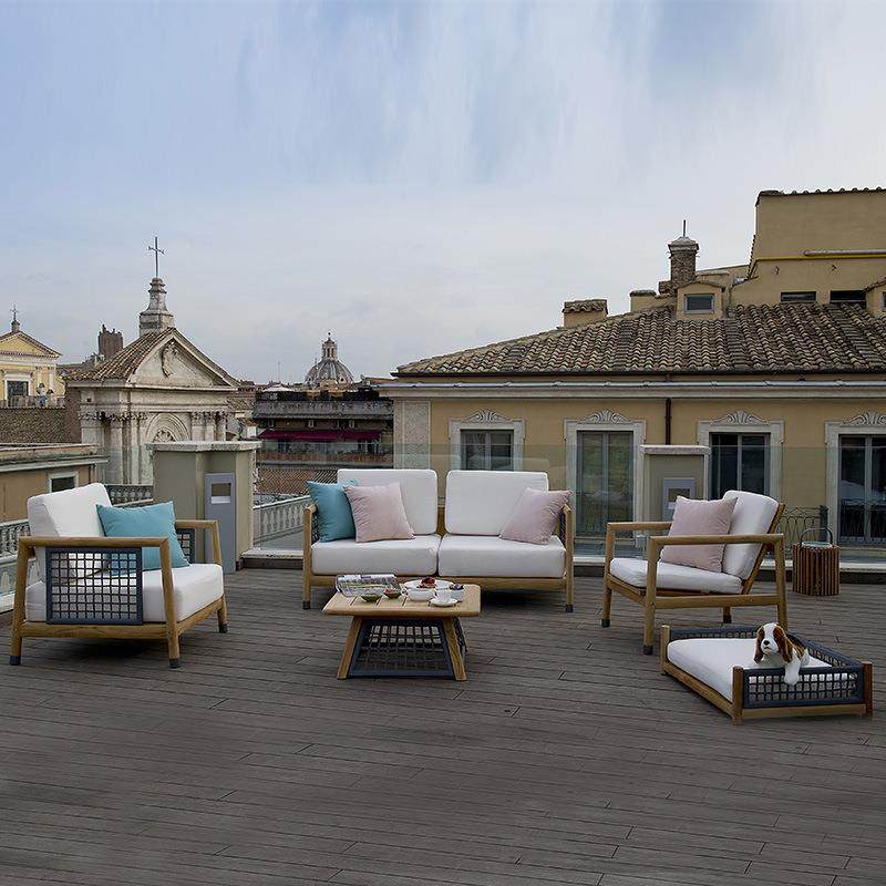 源头沙工厂欧庭式ymkjsf户外藤编沙发院家阳台柚木具酒店别墅实木