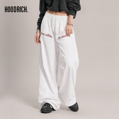 HOODRICH白色美式复古印花薄款长裤夏季清凉透气休闲百搭长裤女款